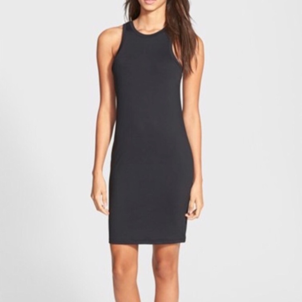 Leith Fitted nylon and spandex blend midi dress